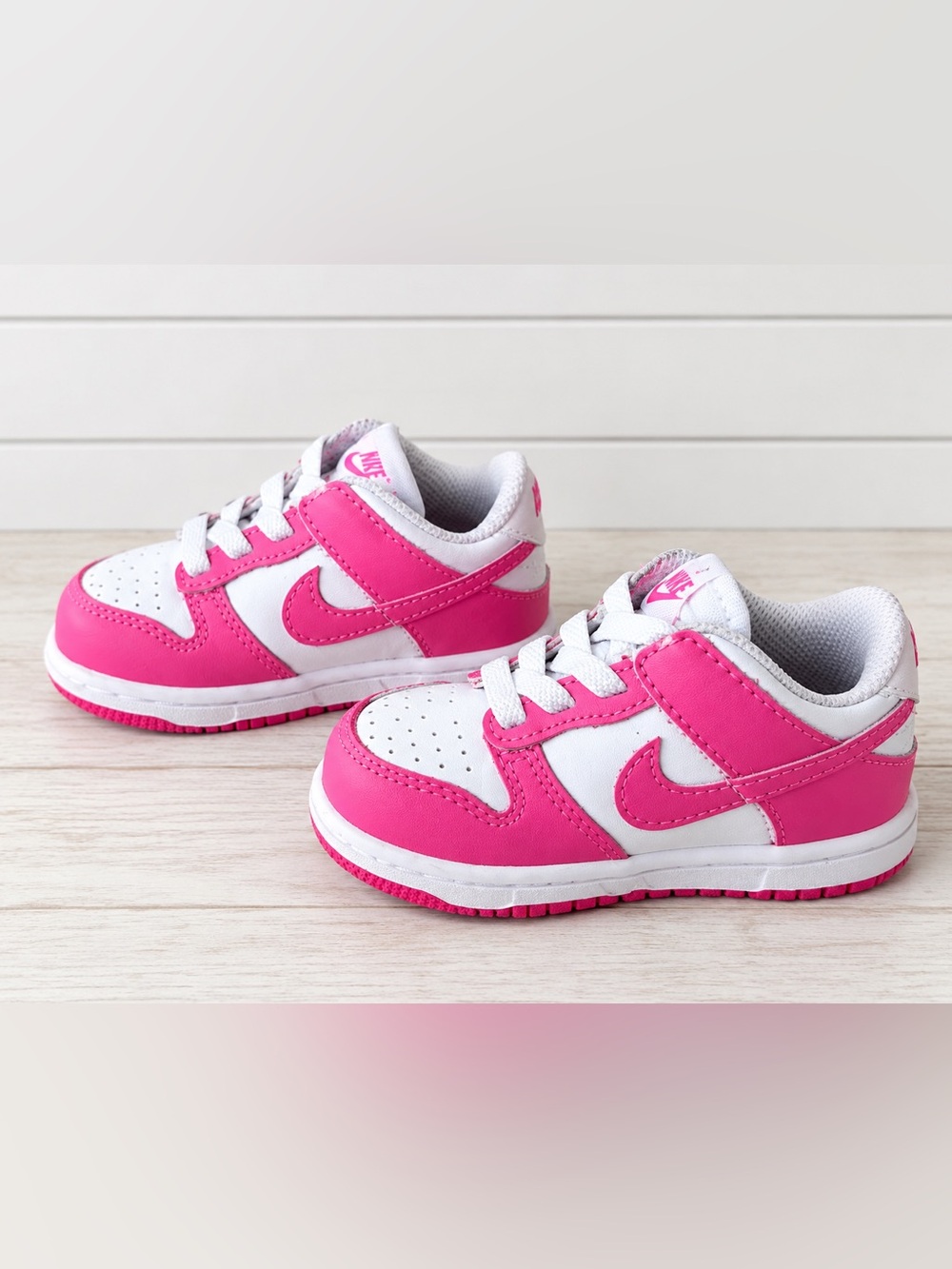 Nike Dunk Low Toddler Pink & White Sneakers
